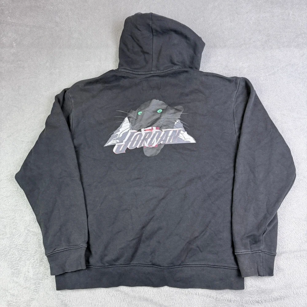 Jordan Black Cat Panther Graphic Pullover Hoodie Black FJ5544-010 Large